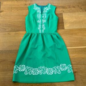 Vintage 60s Julie Miller Green Sleeveless Dress